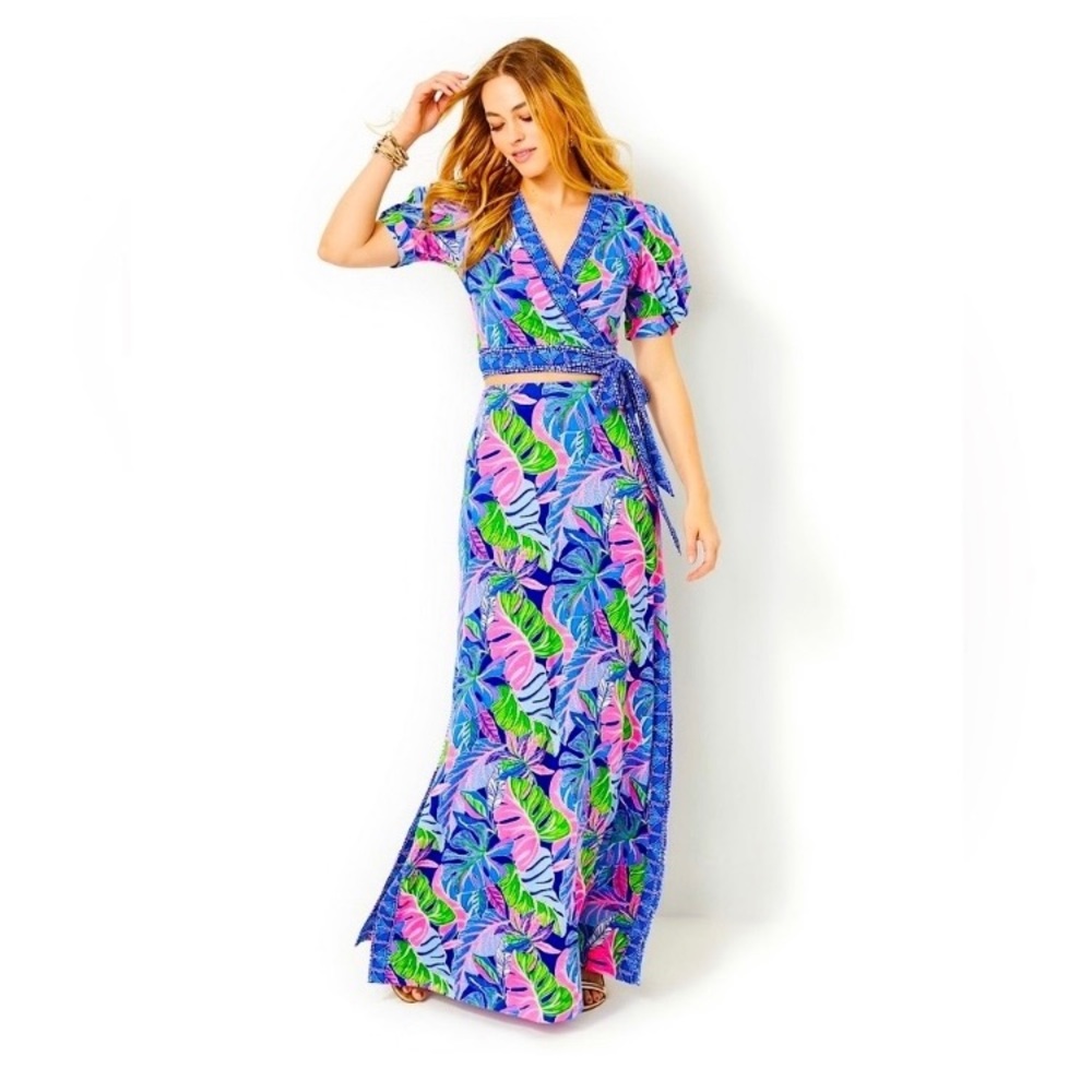 NWT Lilly Pulitzer Sailynn Maxi Set (Blue Grotto/Beleaf in Yourself)